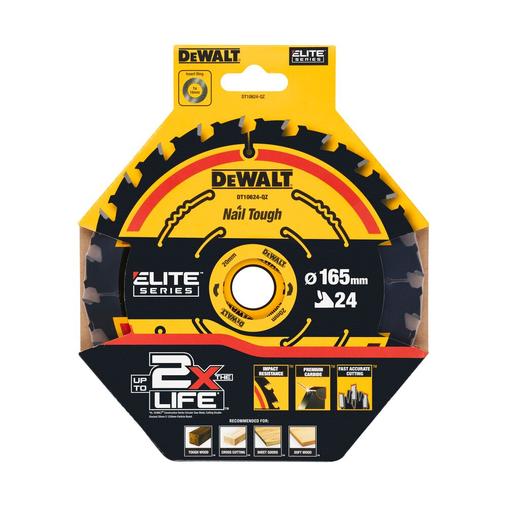 Pjov. diskas medienai DeWalt ELITE CSB 165x20mm 24T - Image 6