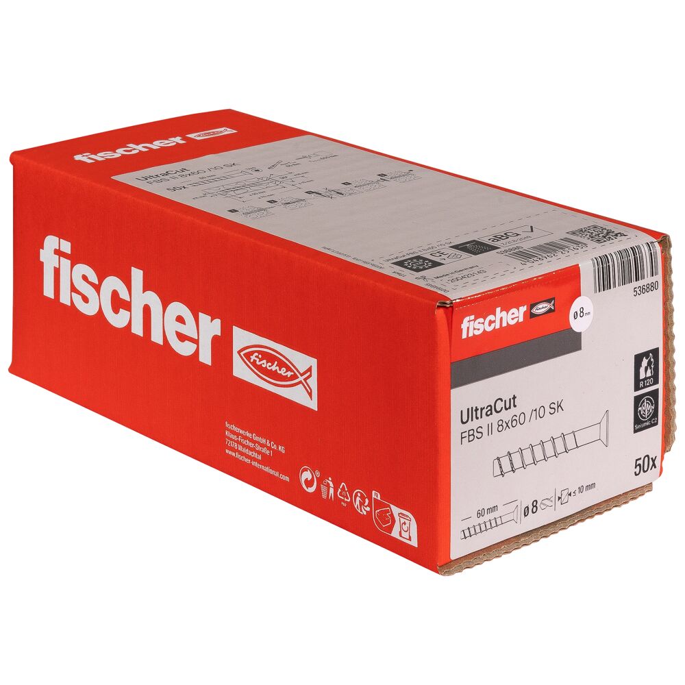 Betonsraigtis kūgine galva UltraCut FBS II 8x60 SK, Fischer 50 vnt. - Image 4