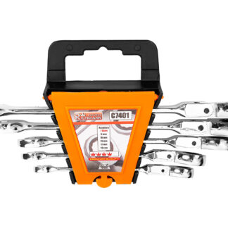 Lankst. raktų kompl. su terkšle 8 - 19 mm, 5vnt.