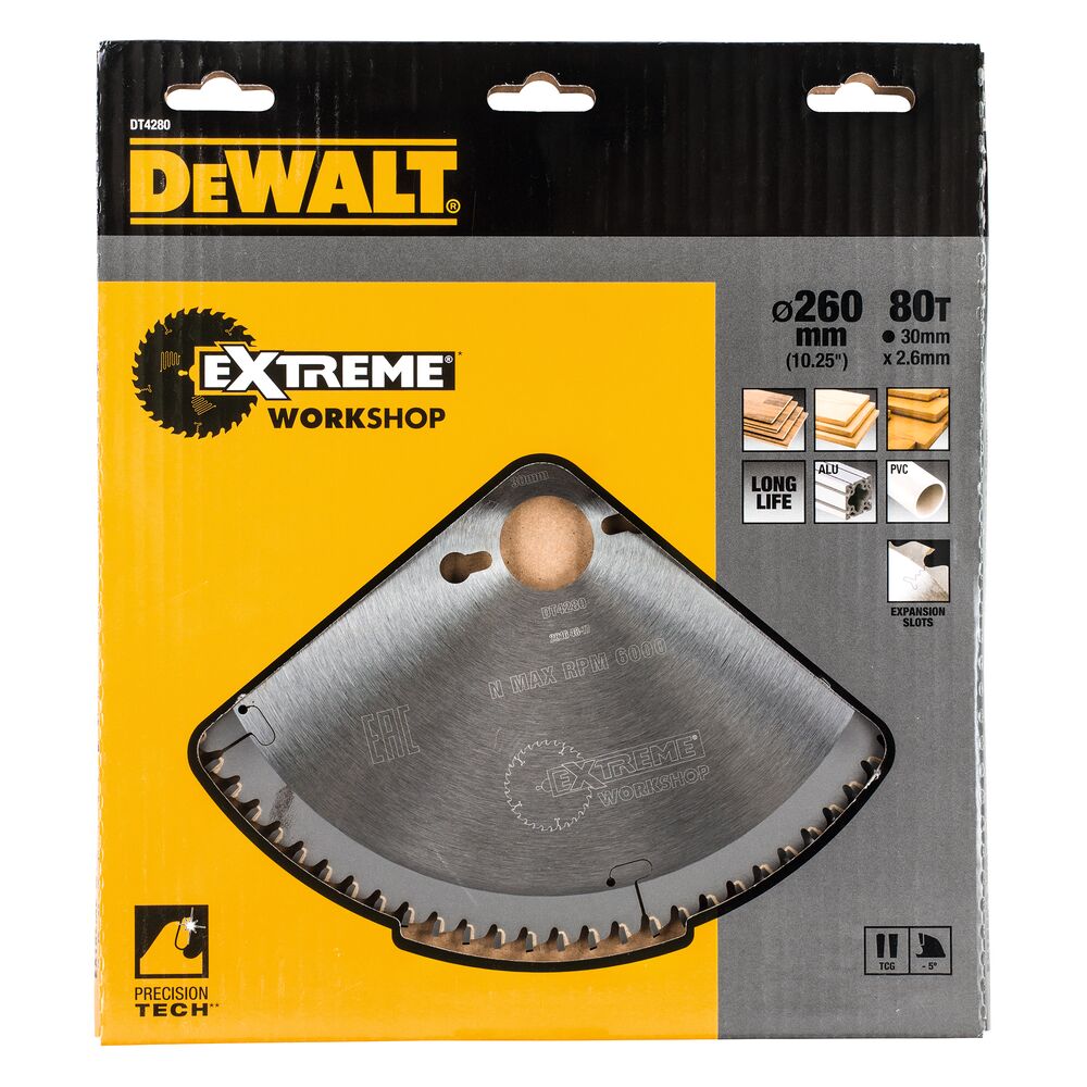 Pjov. diskas medienai DeWalt 260mmx30mm 80T - Image 2