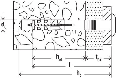 Kalamas kaištis su borteliu Hammerfix N P 6x40mm, Fischer 50 vnt. - Image 6