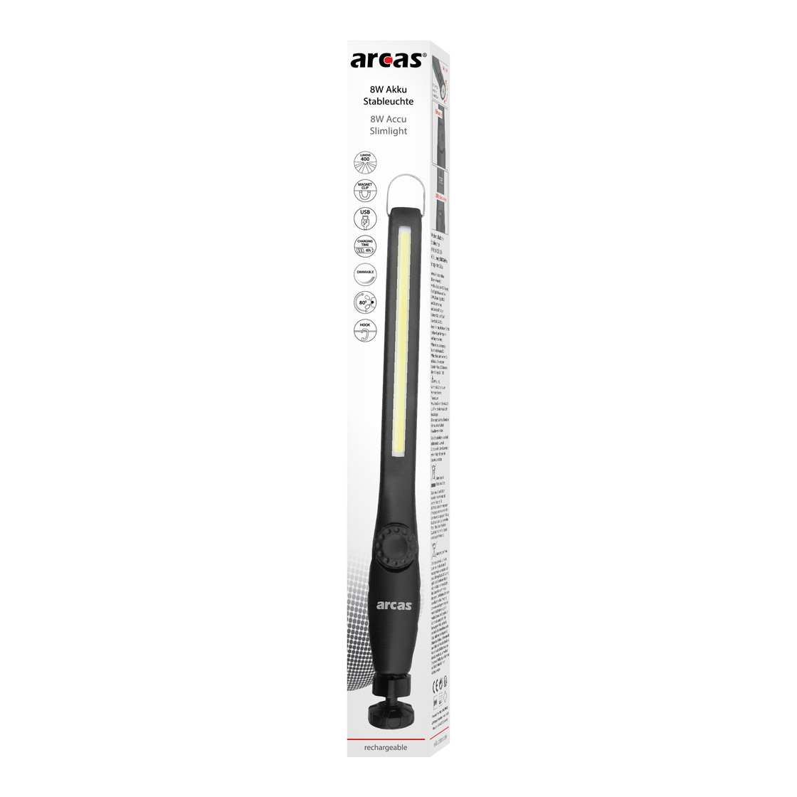 Žibintas Accu Slimlight, 8W, 18650 Li-ion, įkraunamas USB-C, CAMELION - Image 2