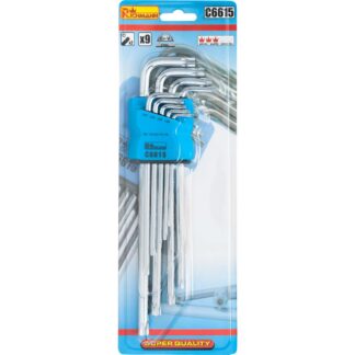 Ilgi šešiakampiai raktai TORX T10-T50, 9 vnt.