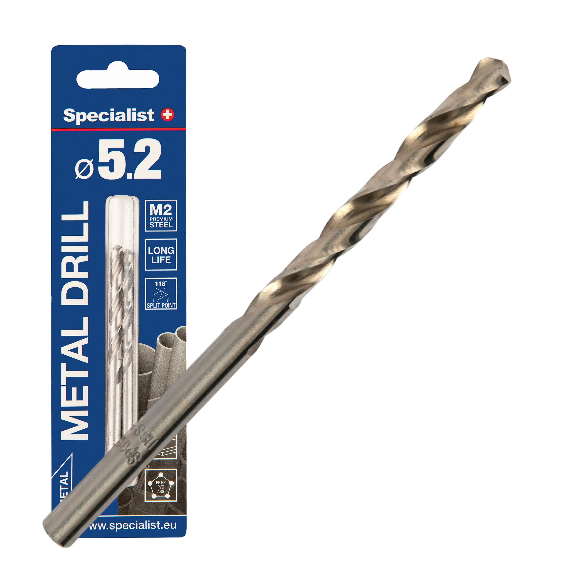 SPECIALIST+ metalo grąžtas BASIC, 5.2mm, 2 vnt..