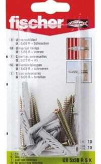 Kaiščiai su varžtu UX R 5 x 30 mm,10 vnt.