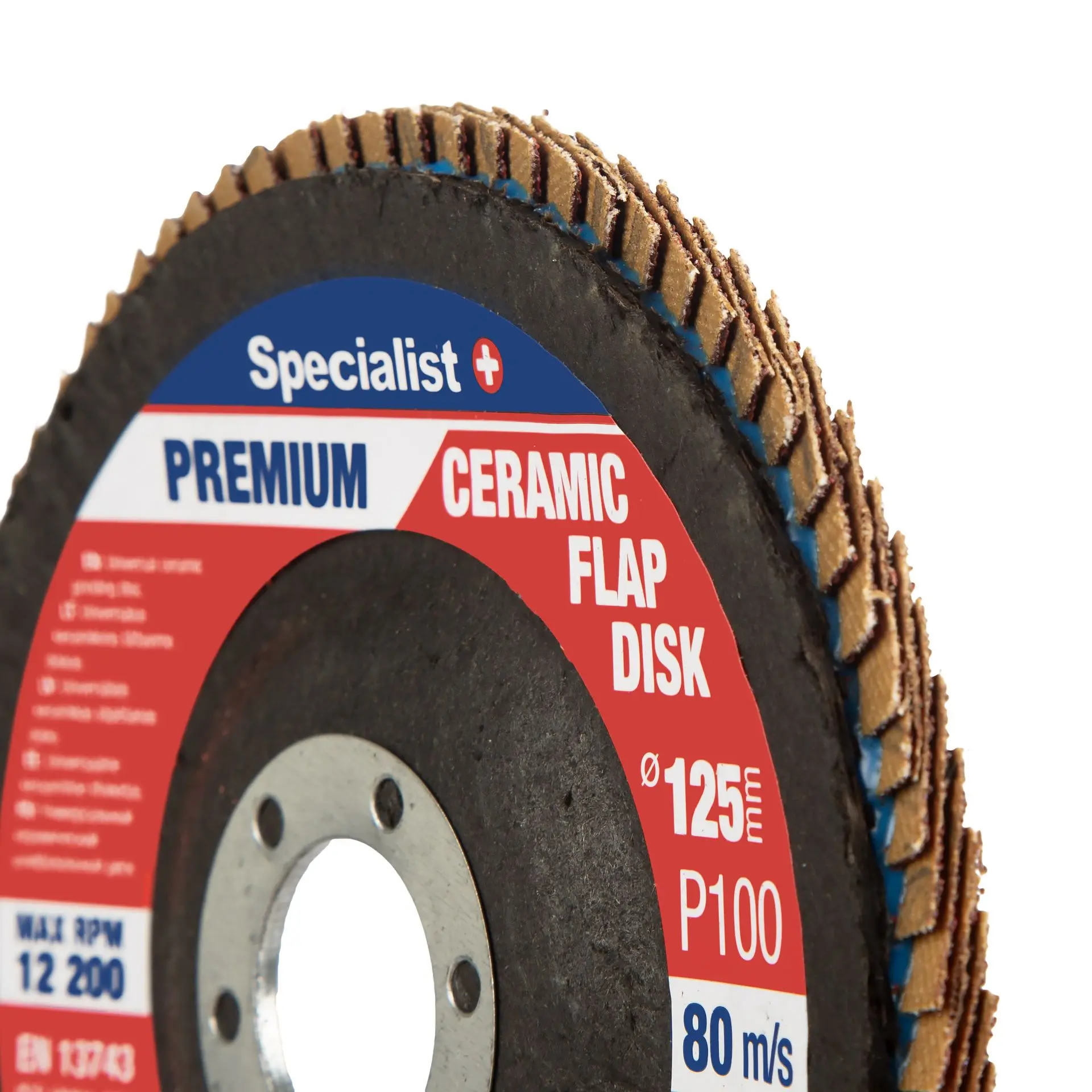 Lapelinis šlifavimo diskas 125 mm, P100, Ceramic PREMIUM, SPECIALIST+ - Image 4