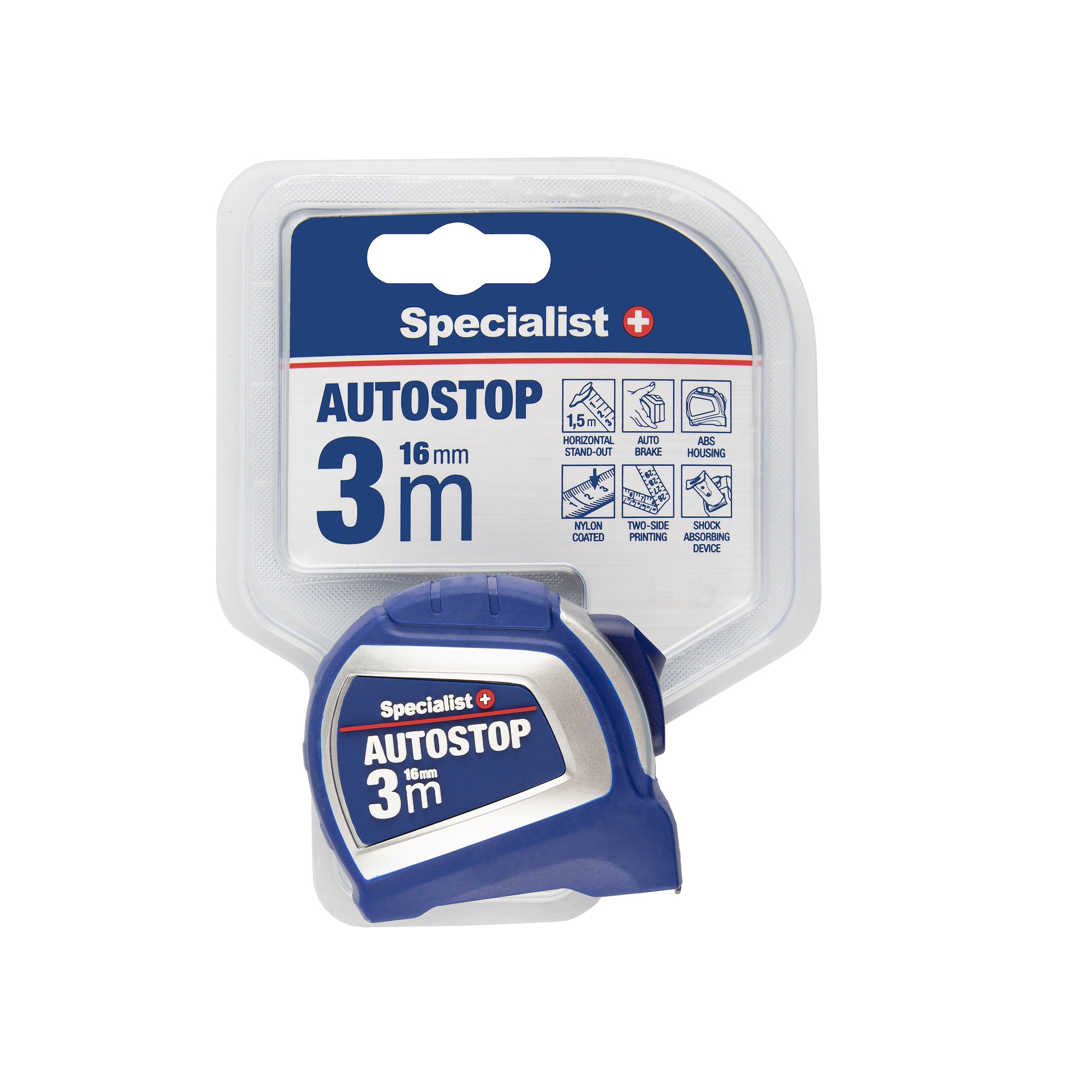 SPECIALIST+ ruletė AUTOSTOP 3 m, 16 mm - Image 2