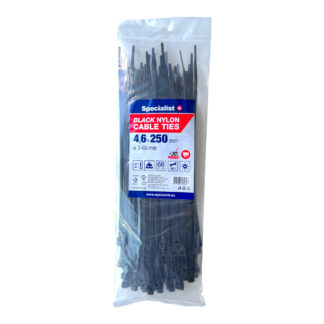 SPECIALIST+ nailon. dirželis, juodas, 4.6x250 mm, 100 vnt.