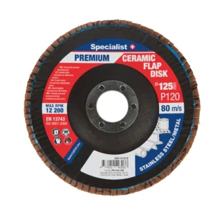 Lapelinis šlifavimo diskas 125 mm, P120, Ceramic PREMIUM, SPECIALIST+