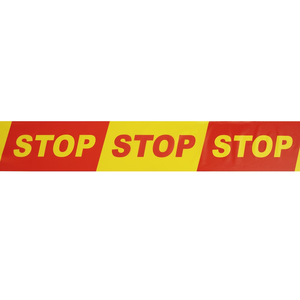 SPECIALIST+ juosta „STOP“, 100 mm x 100 m, raudona/geltona - Image 2