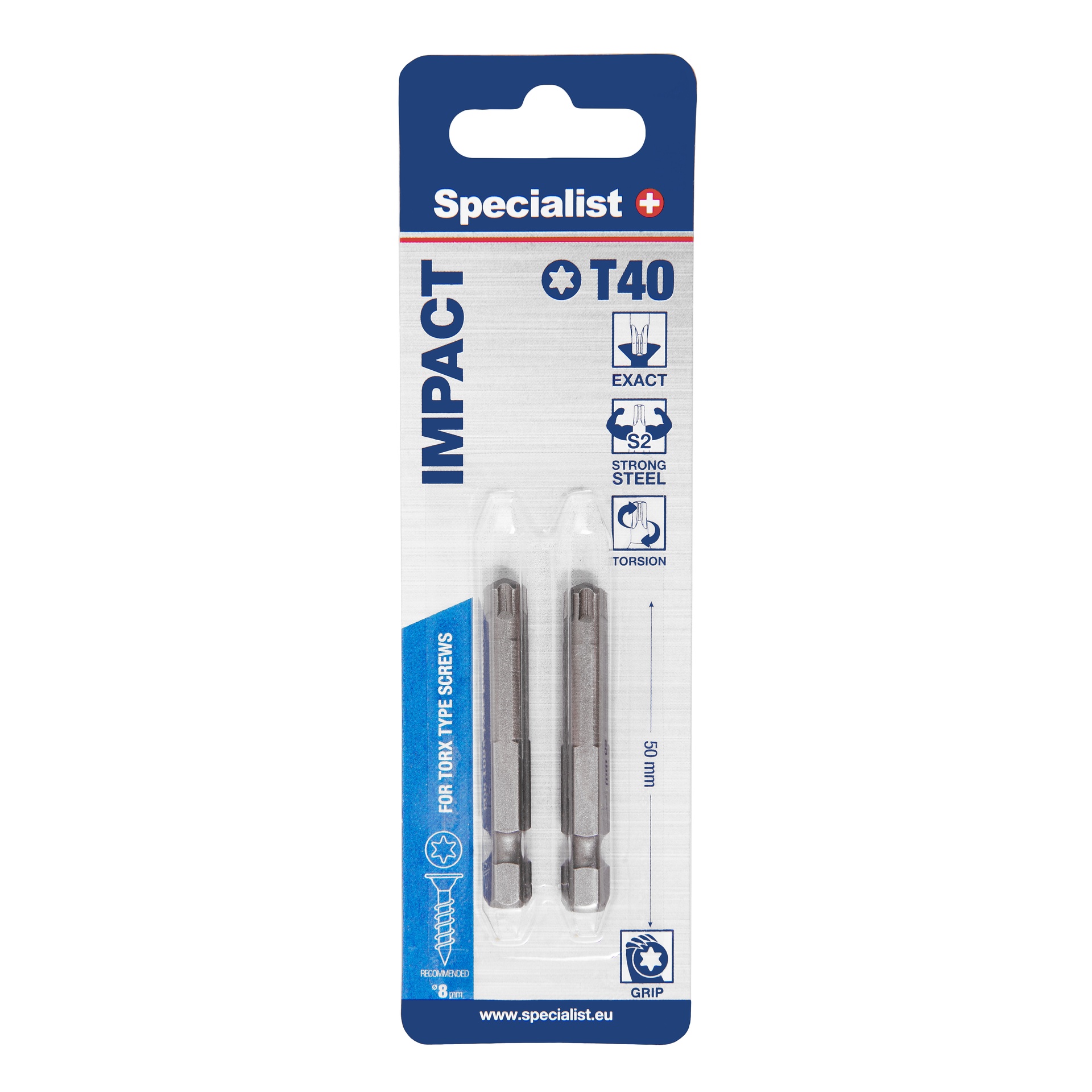 SPECIALIST+ antgalis TORX GRIP T40, 50mm, 2 vnt. - Image 2