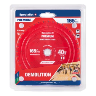 Pjovimo diskas 165x40Tx20mm, Demolition PREMIUM, SPECIALIST+