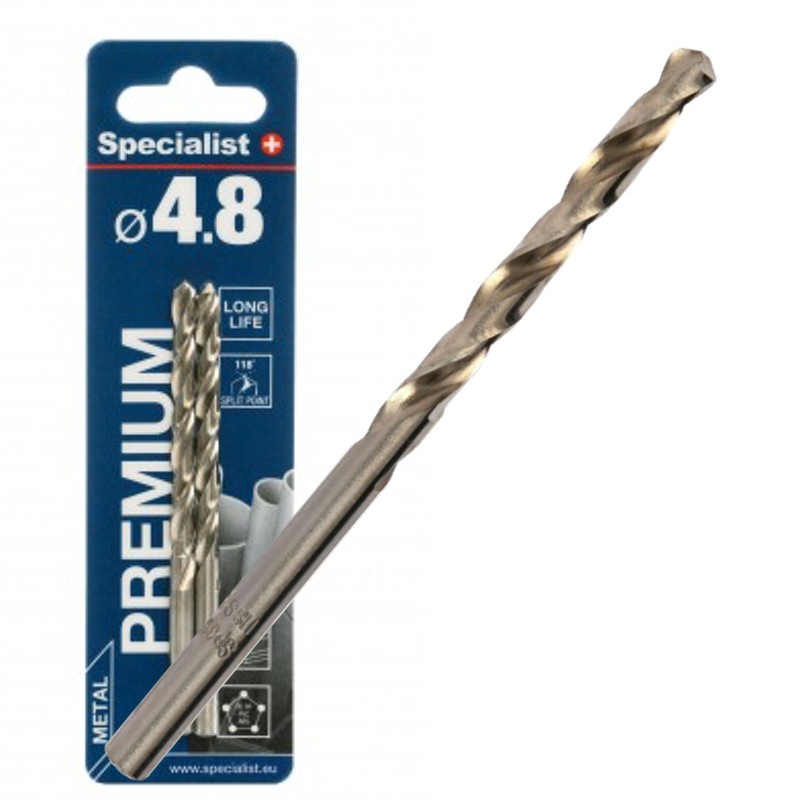 SPECIALIST+ metalo grąžtas BASIC, 4.8mm, 2 vnt.