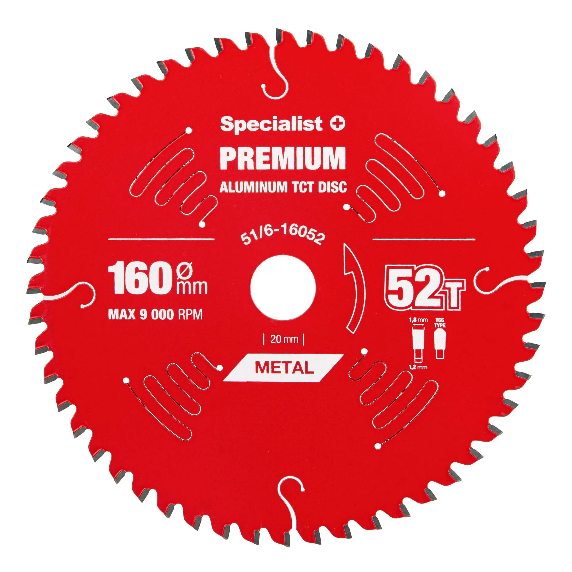 Pjovimo diskas 160x52Tx20mm, Aluminium PREMIUM, SPECIALIST+ - Image 2