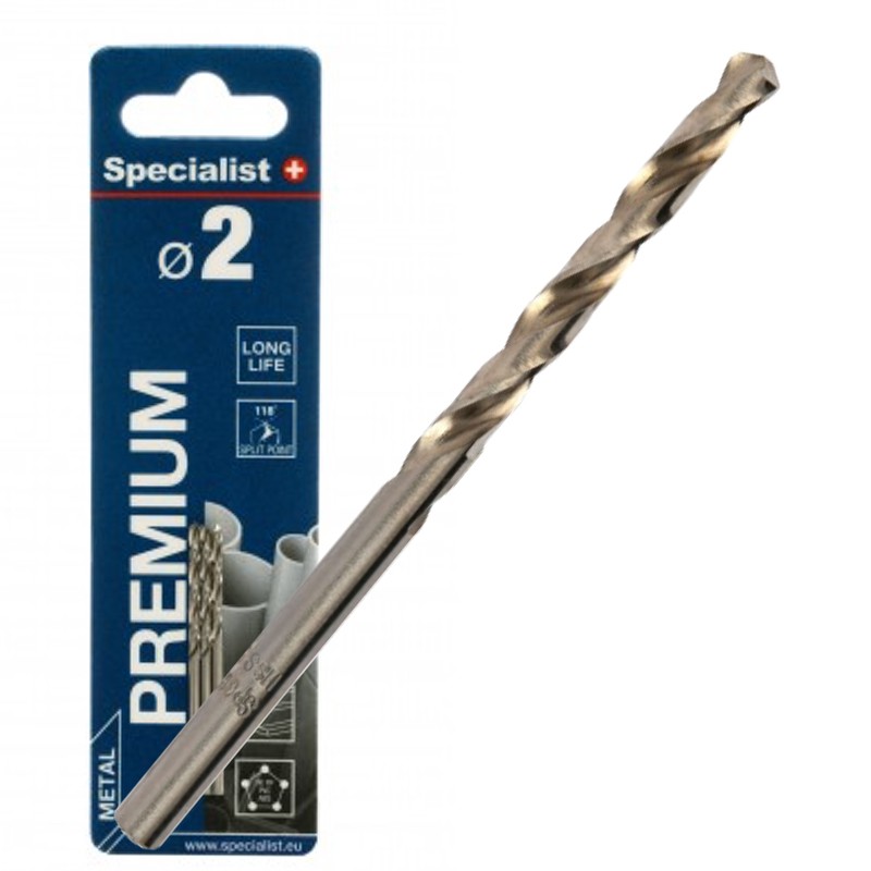 SPECIALIST+ metalo grąžtas BASIC, 2 mm, 3 vnt.