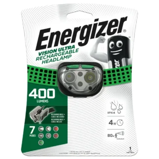 Galvos žibintuvėlis, 400lm, įkraunamas, VISION ULTRA, ENERGIZER