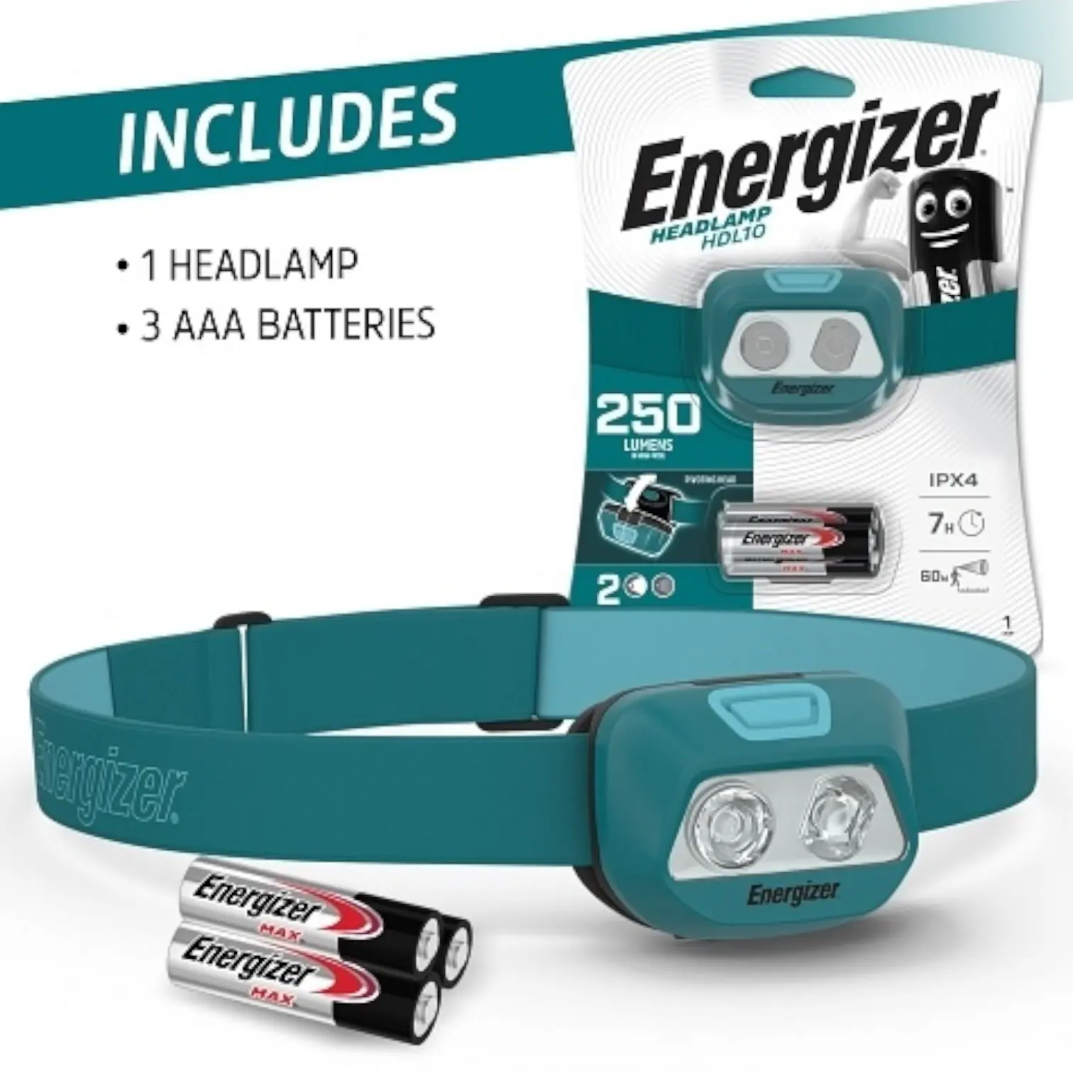 Galvos žibintuvėlis, 575lm, Įkraunamas arba 3xAAA, HDL60, ENERGIZER - Image 2