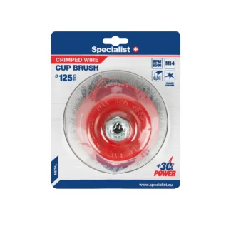 Vielinė šlifavimo taurė, tiesios vielos, 125 mm, M14, SPECIALIST+