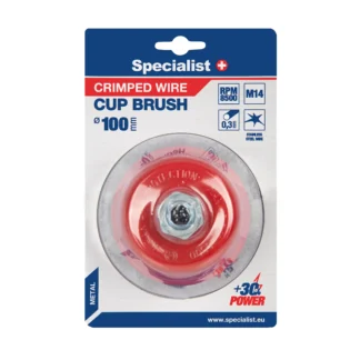 Vielinė šlifavimo taurė, tiesios vielos ,100 mm, M14, SPECIALIST+