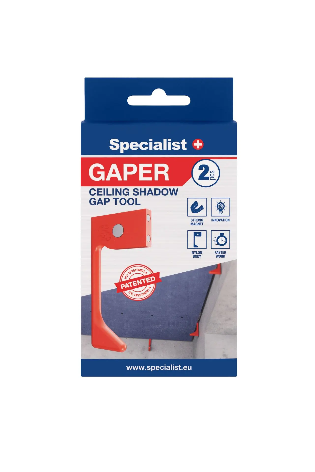 Lubų 8 mm šešėlinės siūlės formavimo įrankis GAPER, SPECIALIST+, 2 vnt. - Image 2