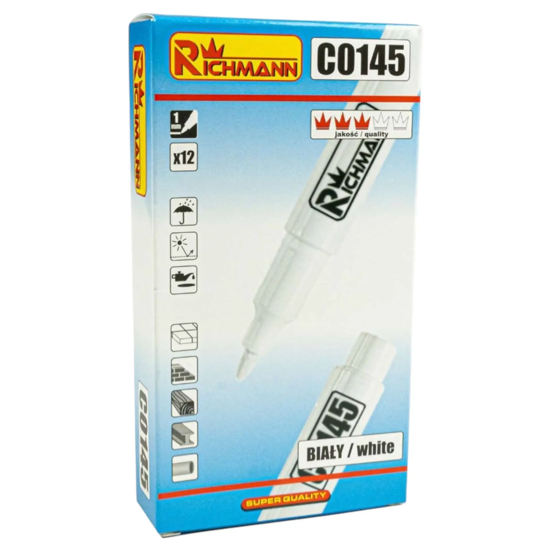 Baltas markeris 1mm, RICHMANN