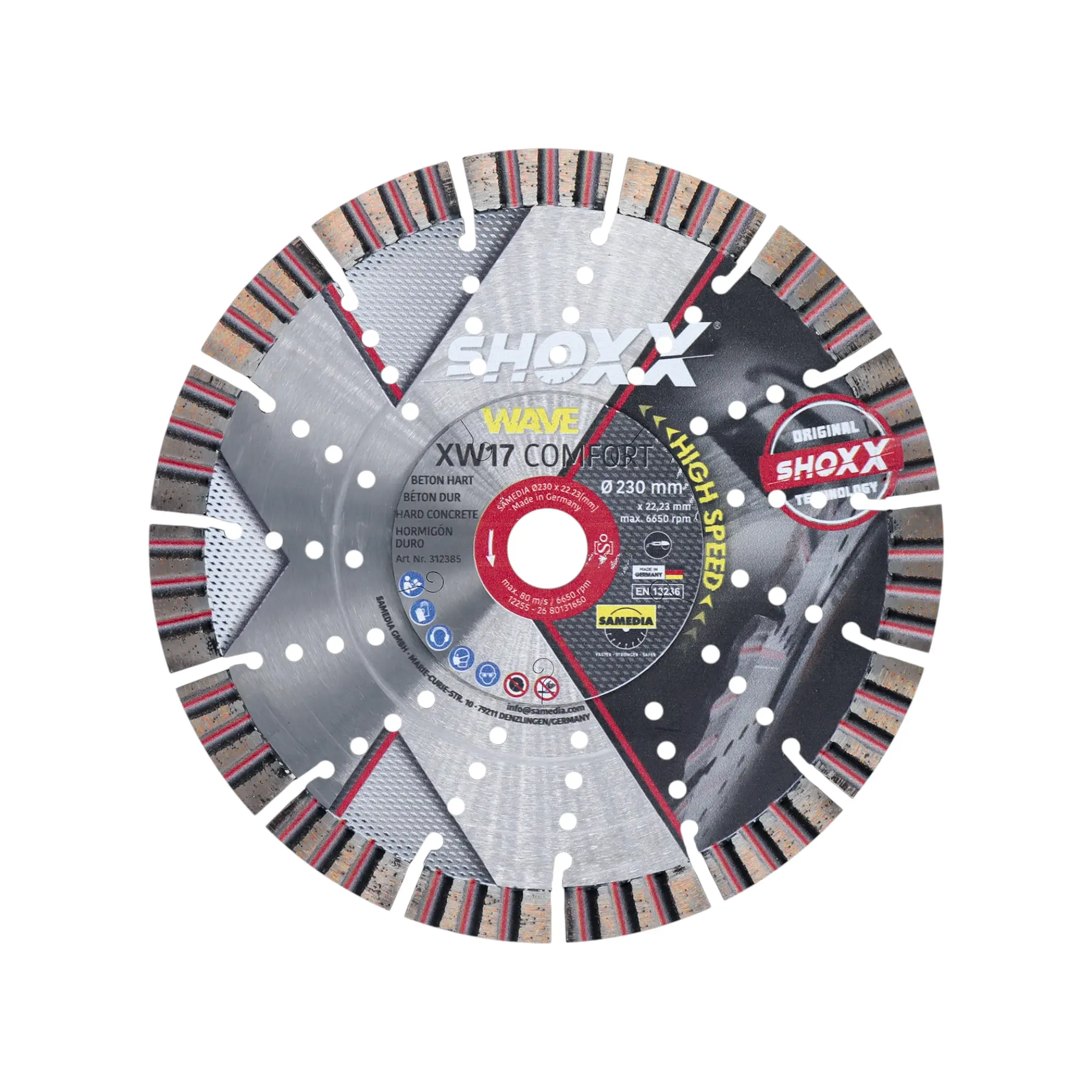 Deimantinis pjovimo diskas SHOXX XW17 230x22.23 mm. SAMEDIA